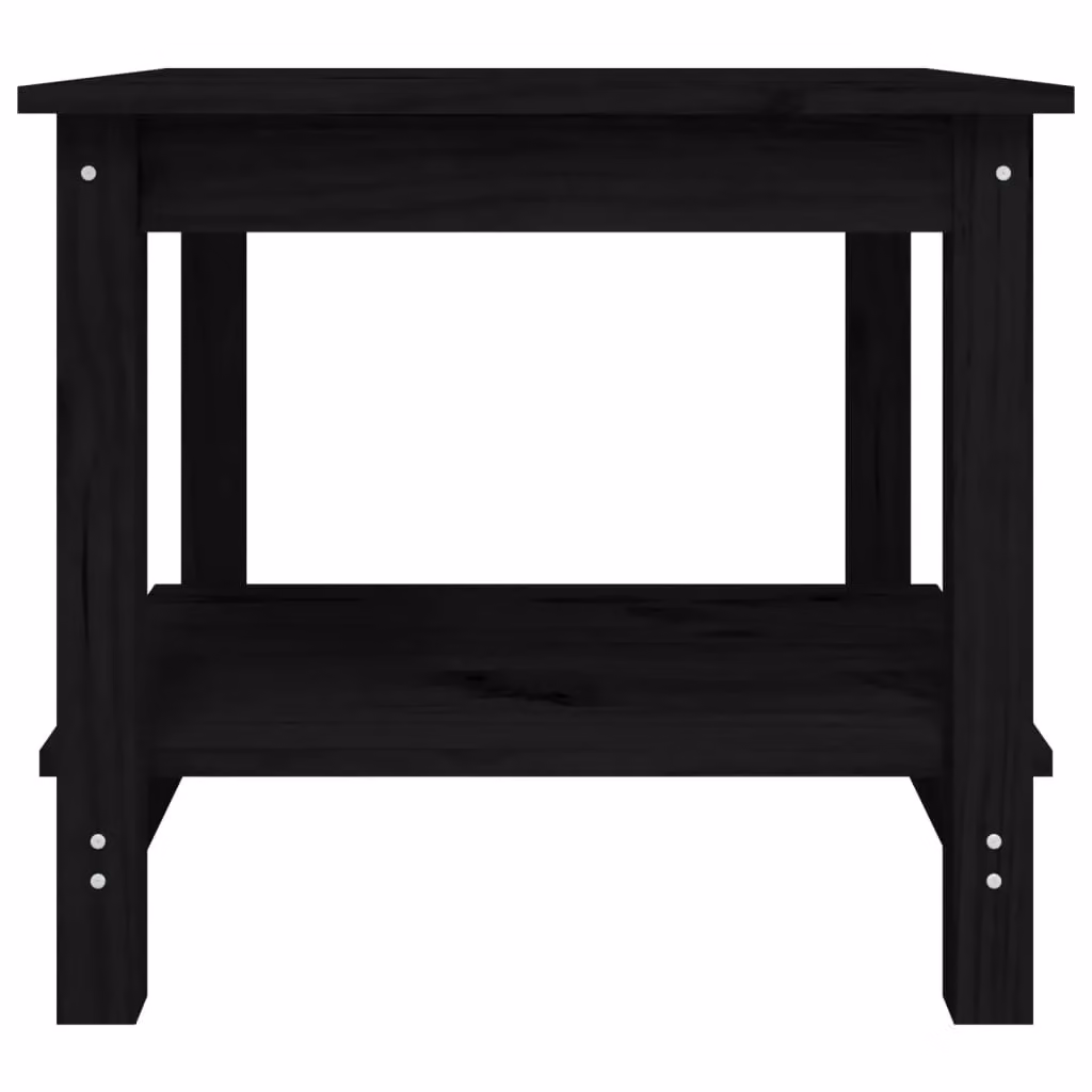 Berkfield Home Black Rustic Solid Pine Square Coffee Table W/D/H: 50 x 50 x 45 cm – 4