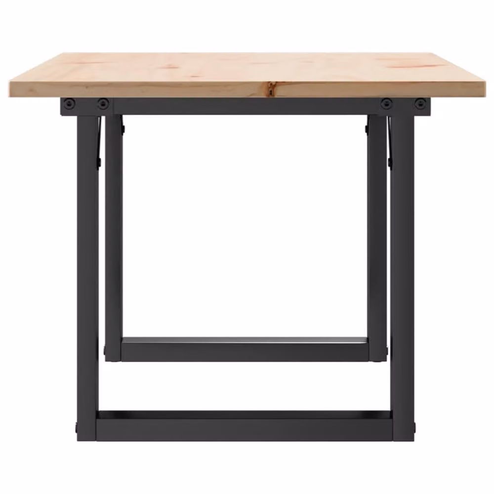 Berkfield Home O-Frame Coffee Table in Brown Solid Pine and Steel, W: 80 cm, D: 50 cm, H: 40 cm – 3