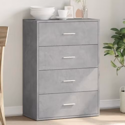 vidaXL Modern Sideboard in Grey MDF, W/D/H: 60 x 31 x 84 cm – 1