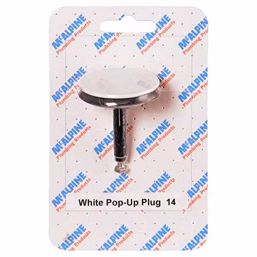 McAlpine White Plastic Push-Open Basin Pop-Up Plug