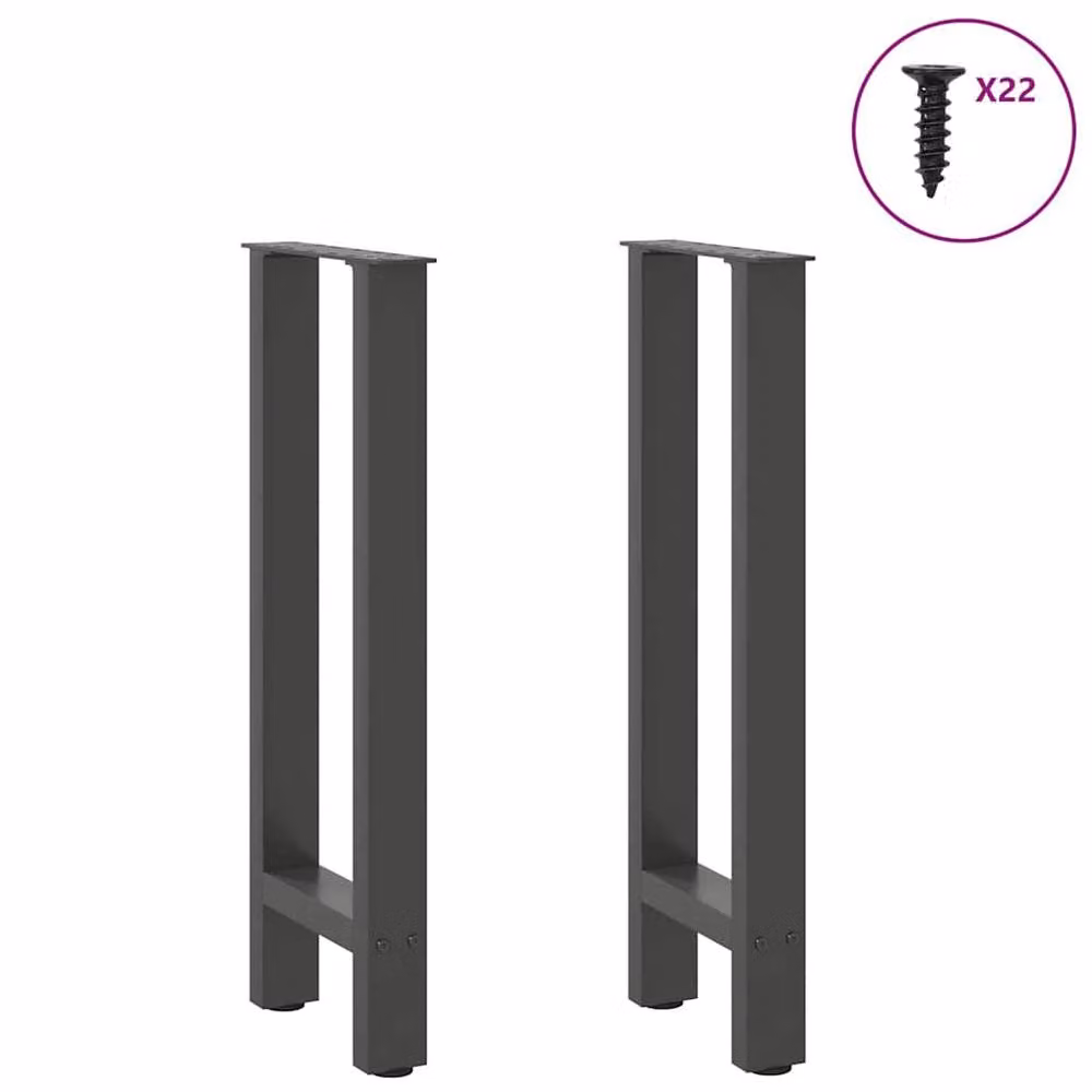 Berkfield Home Modern Geometric Steel Coffee Table Legs in Anthracite and Black, 2 pcs, W/D/H: 38 x 38 x 72.5 cm – 2