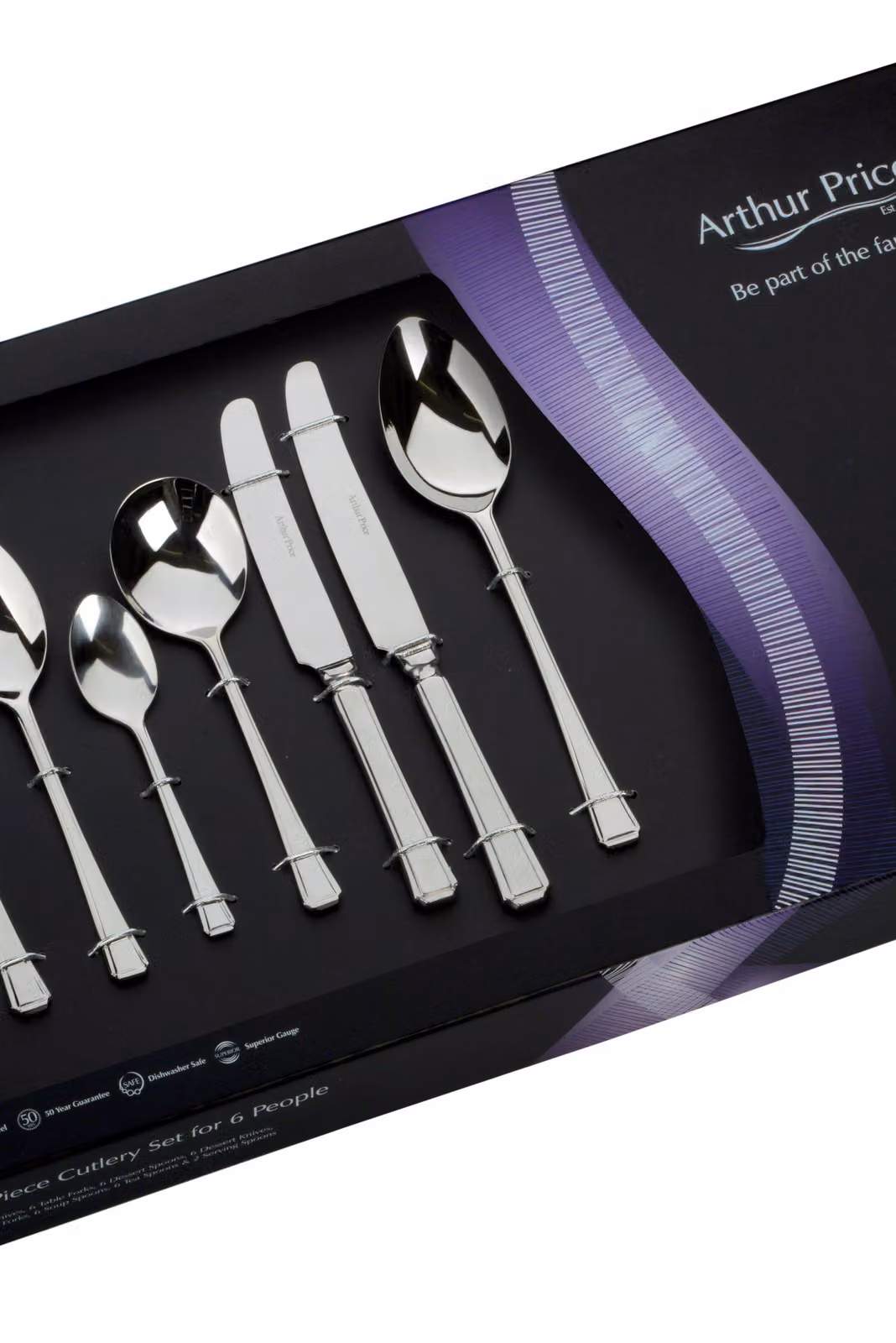 Arthur Price Harley 44 Piece Stainless Steel Cutlery Set for 6 People in Silver – 2