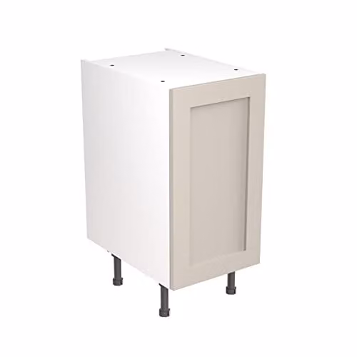 Kitchen Kit Shaker Door Flatpack Base Cabinet in Light Grey Matt, W: 40 cm, H: 87 cm