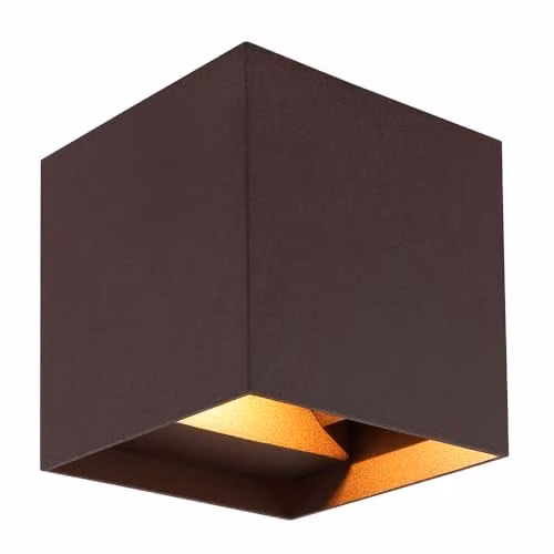 Netlighting Veronika Outdoor Up Down LED Wall Lamp in Brown with Transparent Glass, IP54 Rated