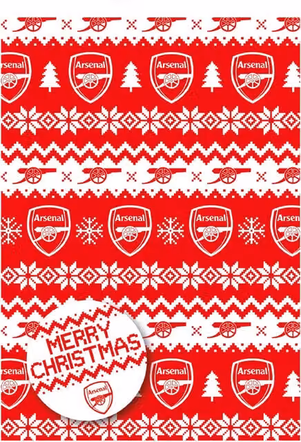 Arsenal FC Christmas Gift Wrap Sheets in Red and White