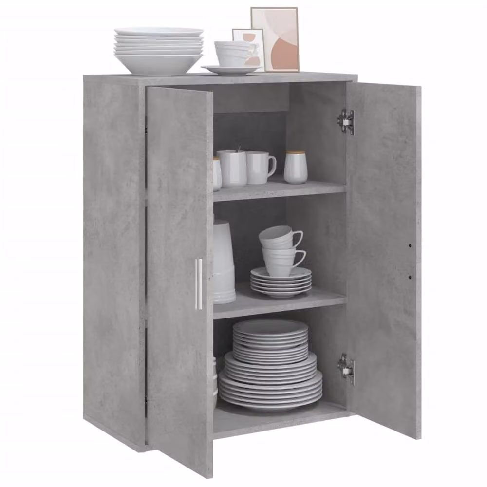 Berkfield Home Concrete Grey Sideboard in MDF, W/D/H: 60 x 31 x 84 cm – 2