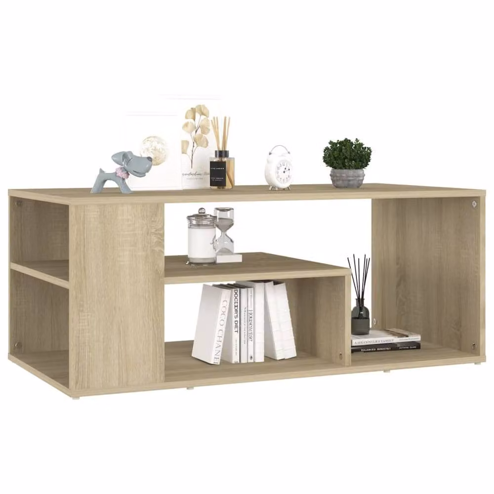 Berkfield Home Modern Sonoma Oak Coffee Table in Natural, W/D/H: 100 x 50 x 40 cm – 3