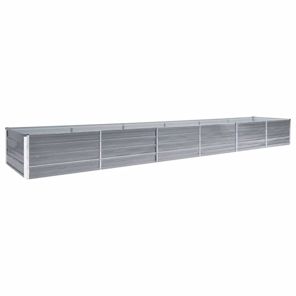 Berkfield Home Garden Galvanised Steel Raised Bed in Grey, W: 480 cm, D: 80 cm, H: 45 cm – 2