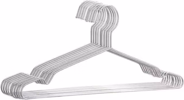 Kelvenix 10-Piece Heavy Duty Stainless Steel Space Saving Clothes Hangers in Silver – 1