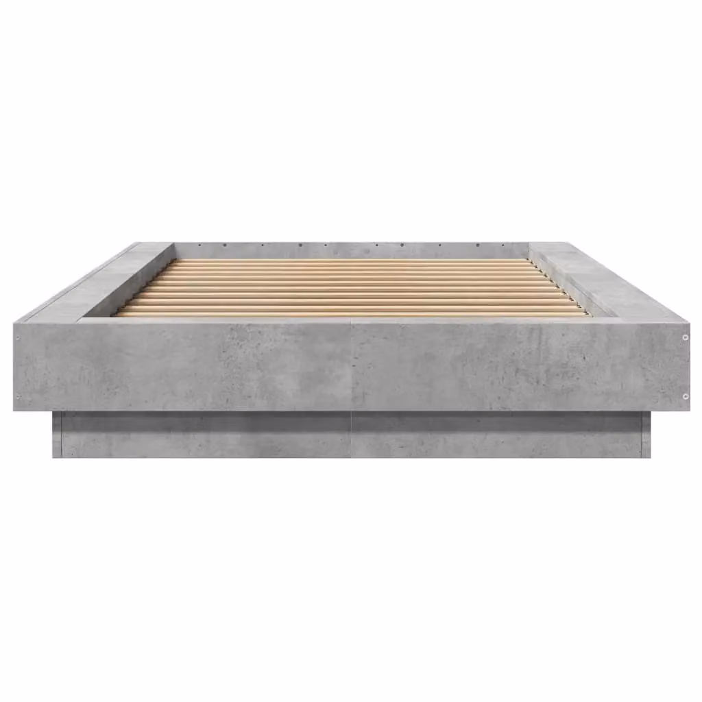 Berkfield Home Modern Bed Frame with LED Lights and USB Charging Port in Concrete Grey, W: 75 cm, L: 190 cm – 3