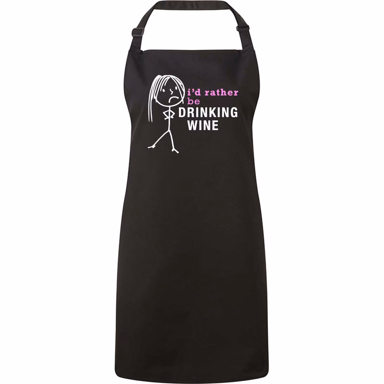 60 Second Makeover Women's I'd Rather Be Drinking Wine Apron in Black – 2