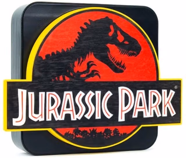 Numskull Official Jurassic Park Kids 3D LED Wall Light and Desk Lamp in Red