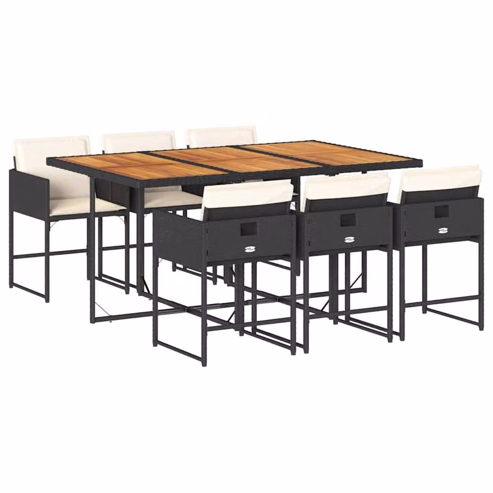 Berkfield Home Garden Dining Set in Black, Brown and White – 2