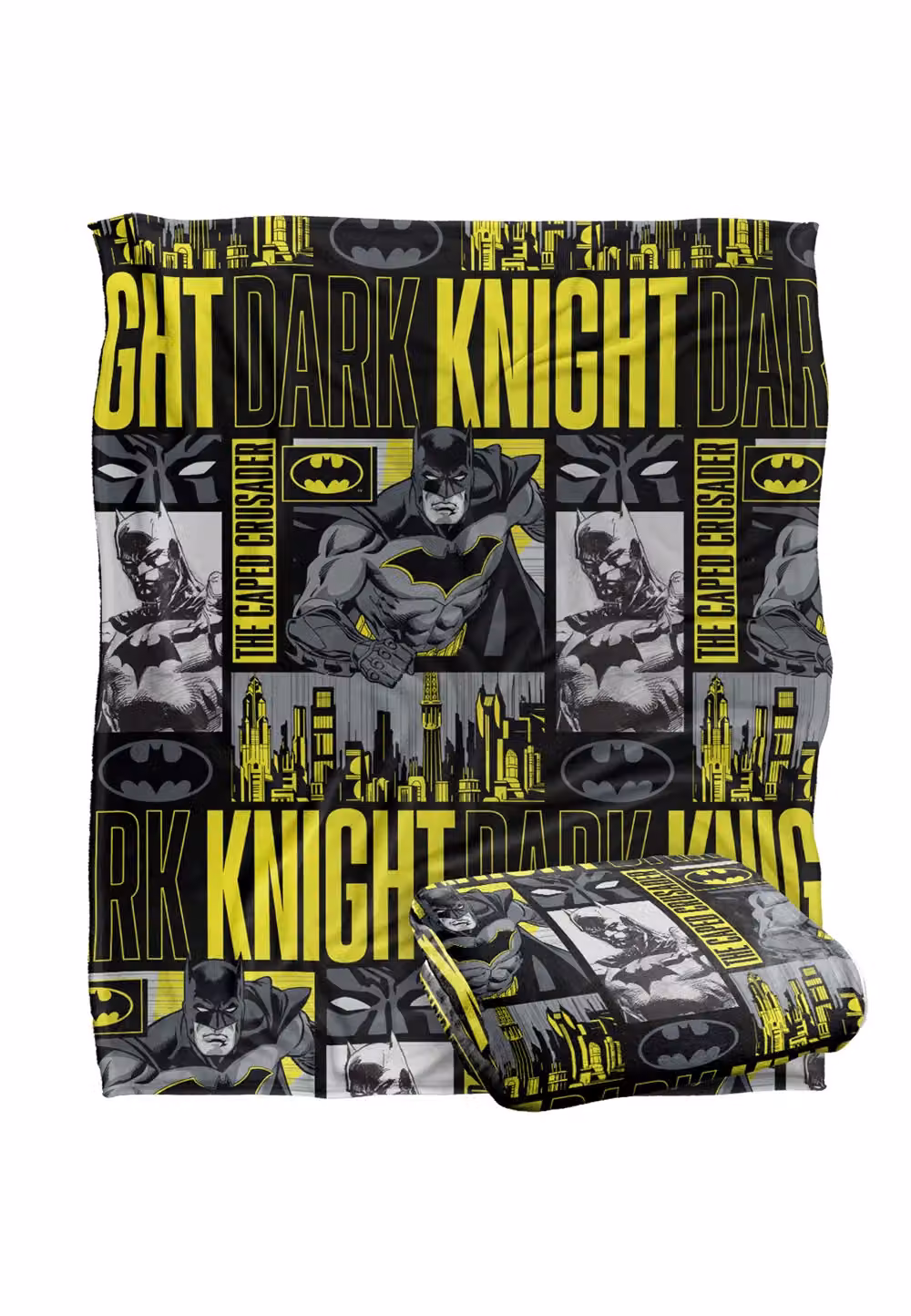 DC Comics Batman Dark Knight Panels Fleece Blanket, White and Multicolour, W: 152 cm, D: 127 cm – 2