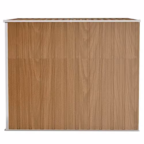 vidaXL Lean-to Garden Shed in Brown, Galvanised Steel, W/D/H: 178 x 118 x 118 cm – 2