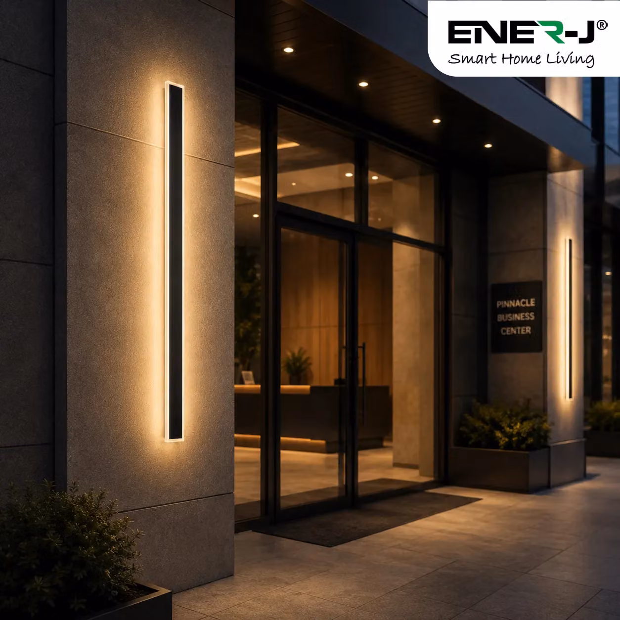 ENER-J Modern LED Outdoor Wall Light Bar, Black, Warm White, IP65 Waterproof, 24W, W: 120 cm – 4