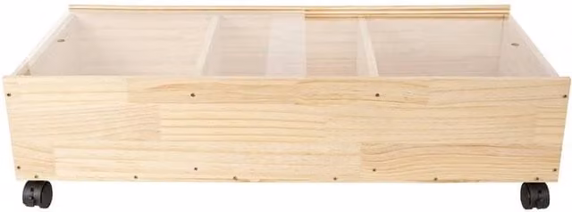 Kelvenix 3 Grids Underbed Clothing and Toy Storage Box in Beige