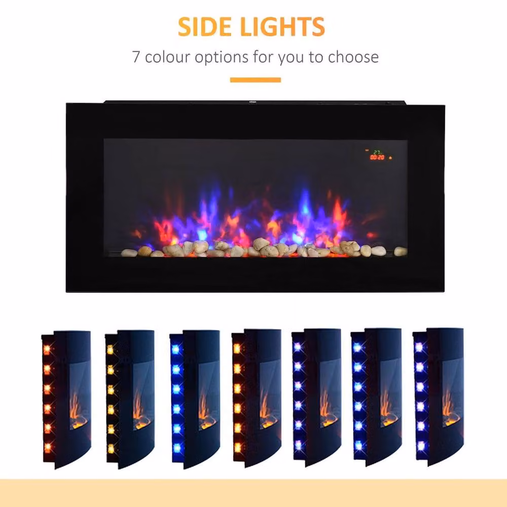 FORGEVIO Electric Fireplace with Remote Timer and Automatic Function in Black, W: 1000 mm x H: 400 mm x D: 480 mm – 3