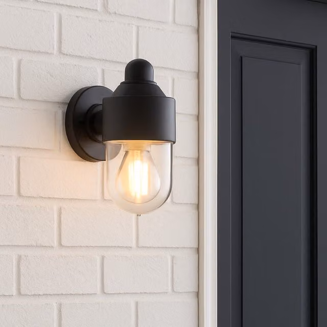 CGC Lighting VERONICA Cylinder Modern Black Outdoor Wall Light