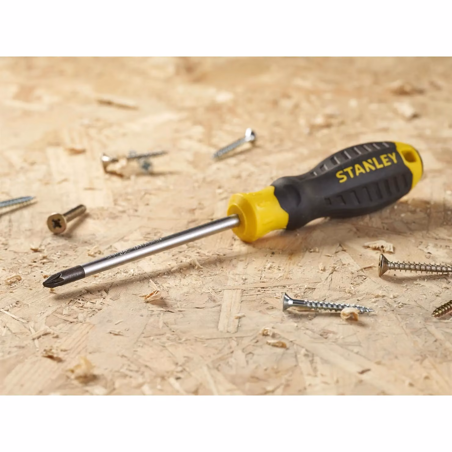 Stanley Cushion Grip Pozidriv Tip Screwdriver, Yellow and Multicolour – 3