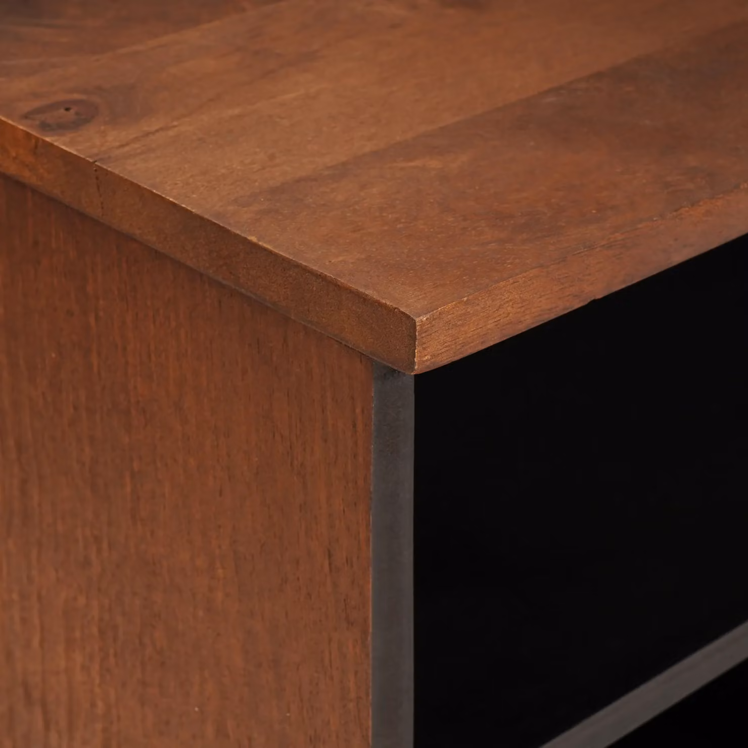 Berkfield Brown Cane and Solid Mango Wood Home Media Storage Cabinet – 4