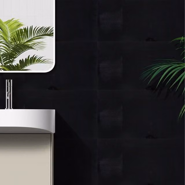 Komore 10-Piece Black Abstract Modern Marble Wall Stickers, Waterproof and Fire-Resistant Self-Adhesive Plastic Decals