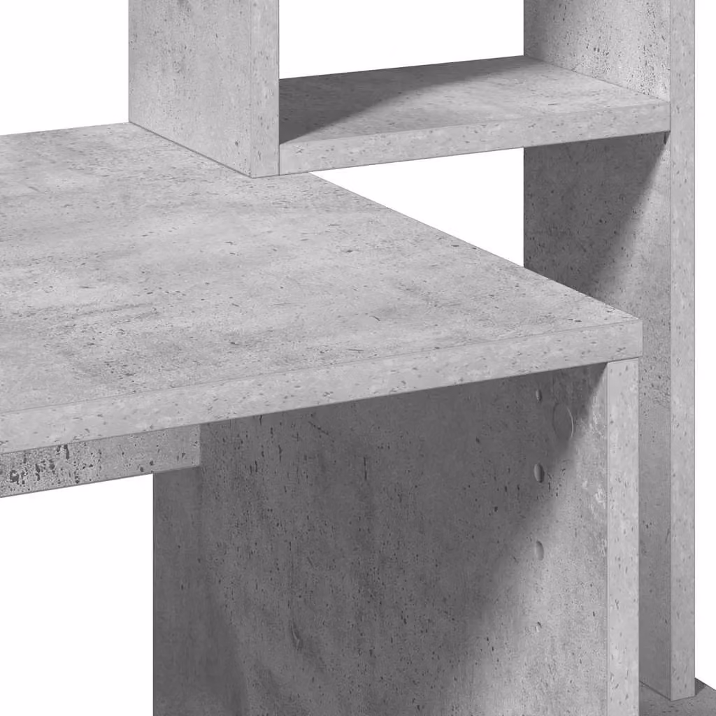 Berkfield Home Computer Desk with Shelves in Grey Engineered Wood, W/D/H: 100 x 45 x 140 cm – 4