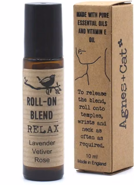 Agnes Cat Relax Roll On Essential Oil Blend Calm and Soothing in Black