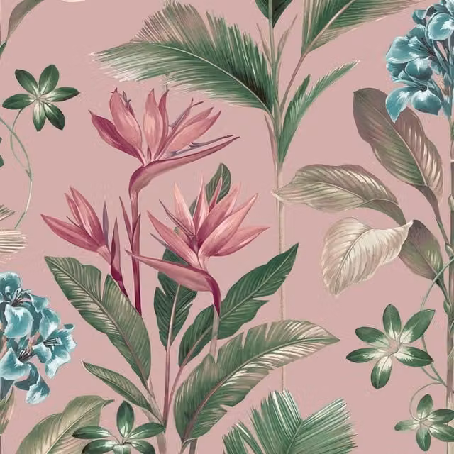 Belgravia Oliana Floral Botanical Wallpaper in Pink Matt Finish