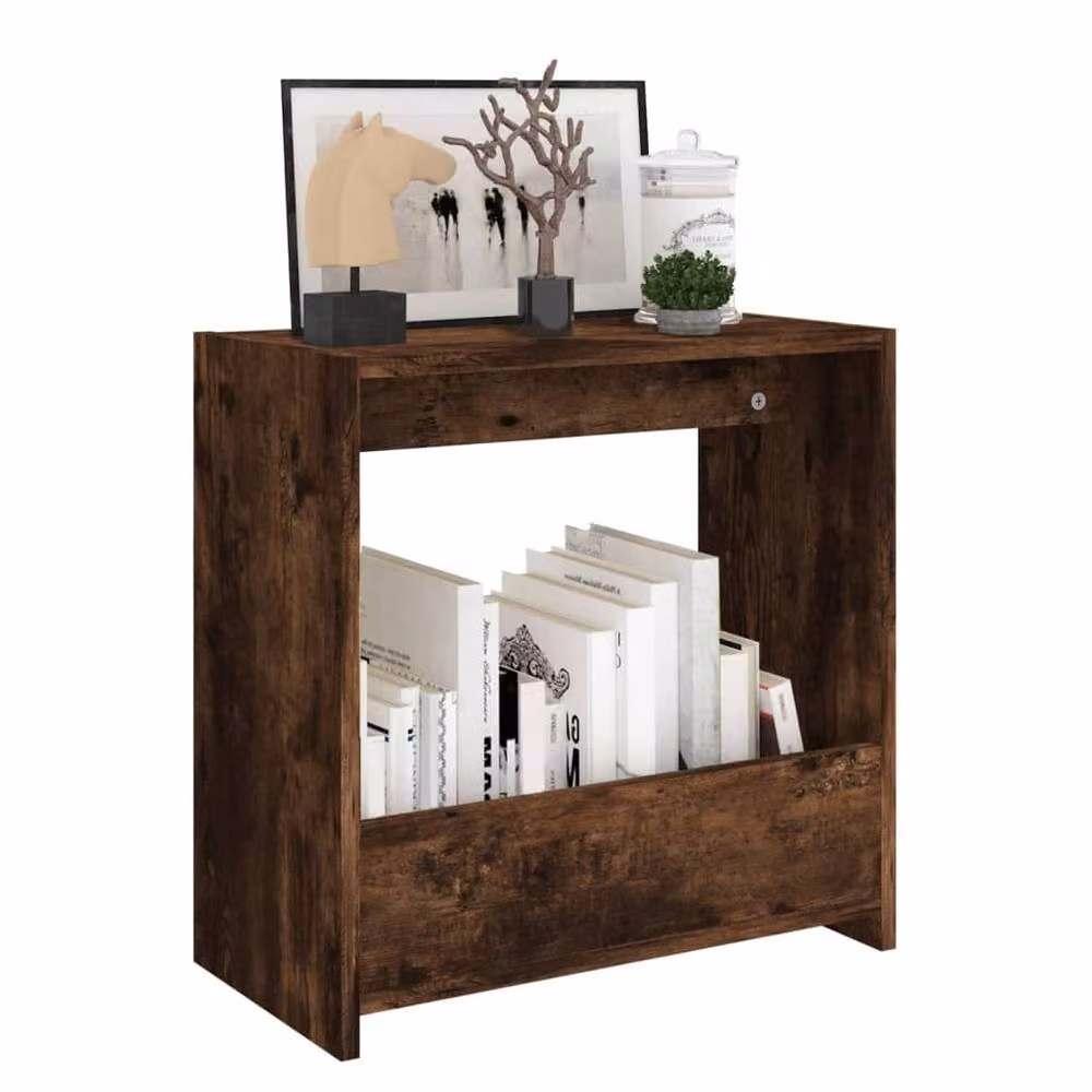 Berkfield Home Smoked Oak Side Table in Brown, W/D/H: 50 x 26 x 50 cm – 3