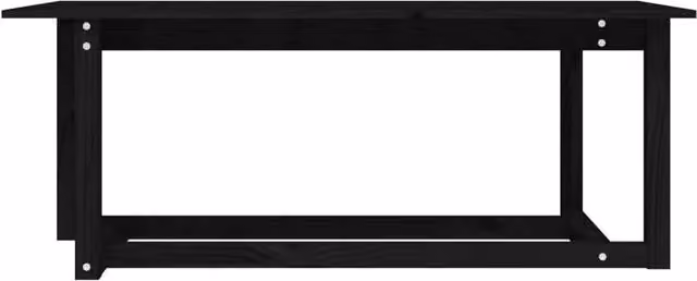 Berkfield Home Beautiful Coffee Table in Black Solid Pine Wood, W/D/H: 110 x 55 x 45 cm – 1