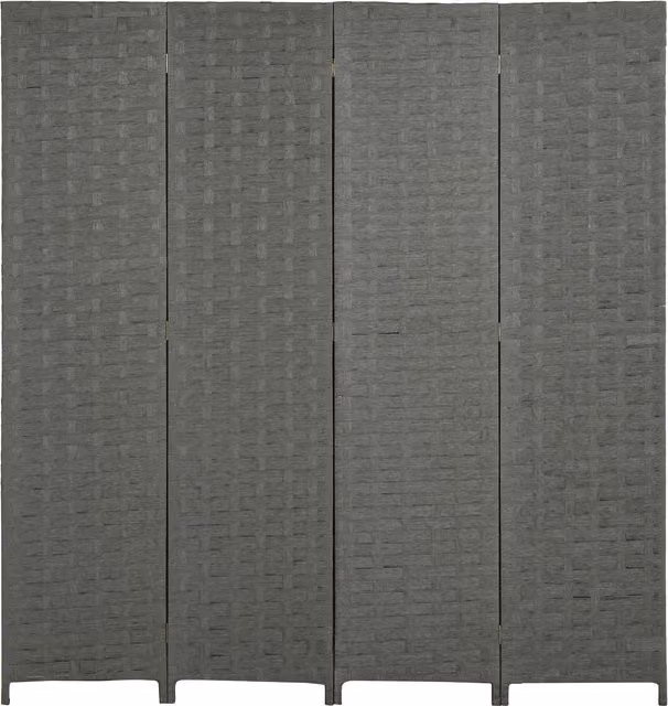 HOMCOM 4-Panel Wave Fibre Room Divider, Grey Freestanding Folding Privacy Screen, Height: 170 cm – 1