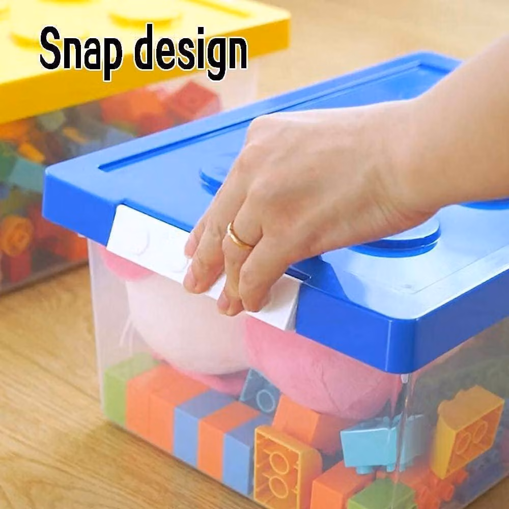 Greentainer Stackable Toy Storage Bins with Lid, Set of 2, Red, Green and Transparent Polypropylene – 2