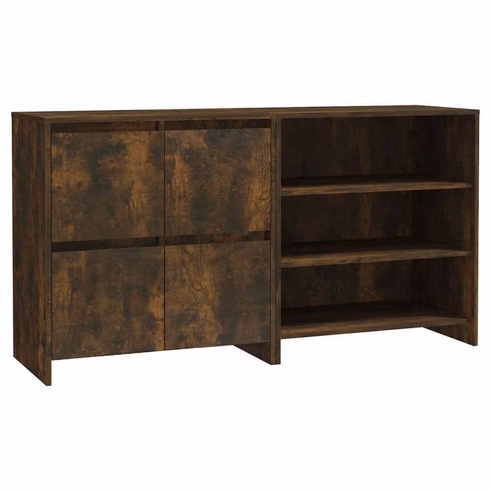 Berkfield Home Decorative 2 Piece Smoked Oak Sideboard in Brown, W/D/H: 150 x 41 x 75 cm – 2