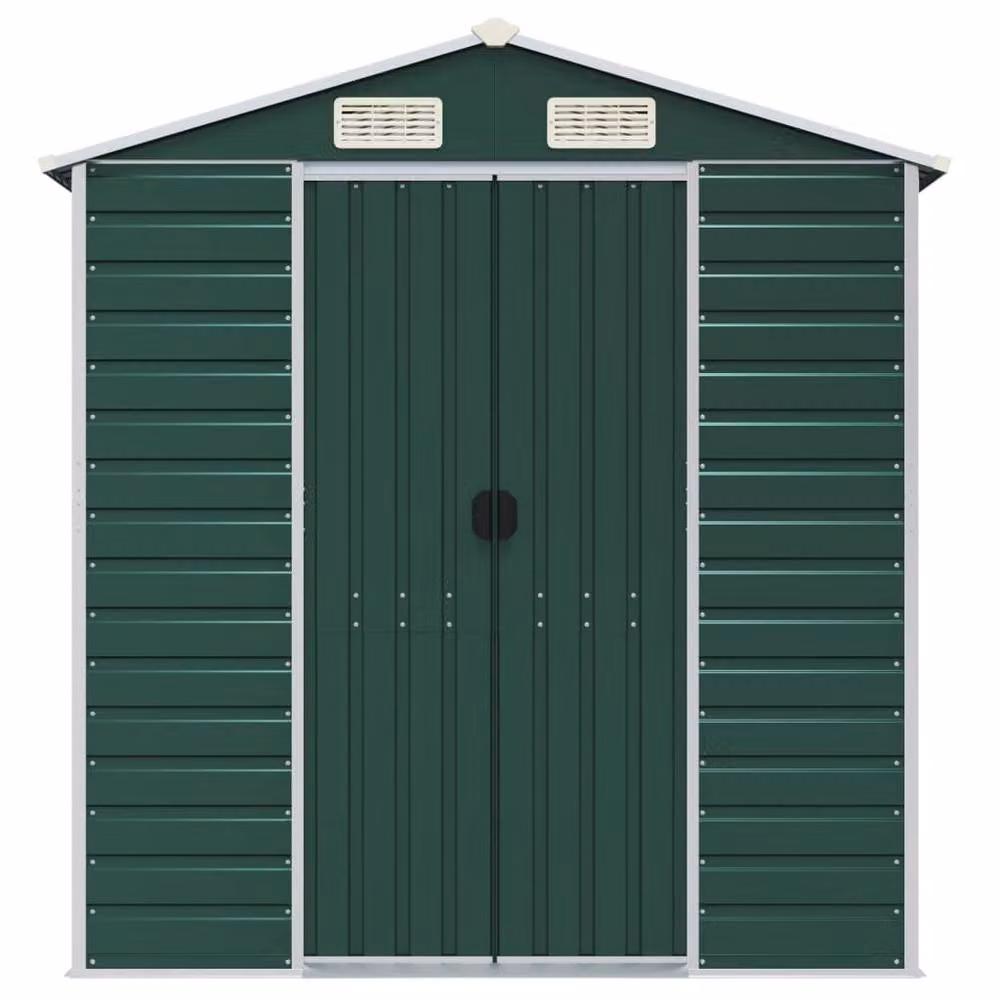 Berkfield Home Green Galvanised Steel Gable Garden Shed W/D/H: 191 x 725 x 198 cm – 4