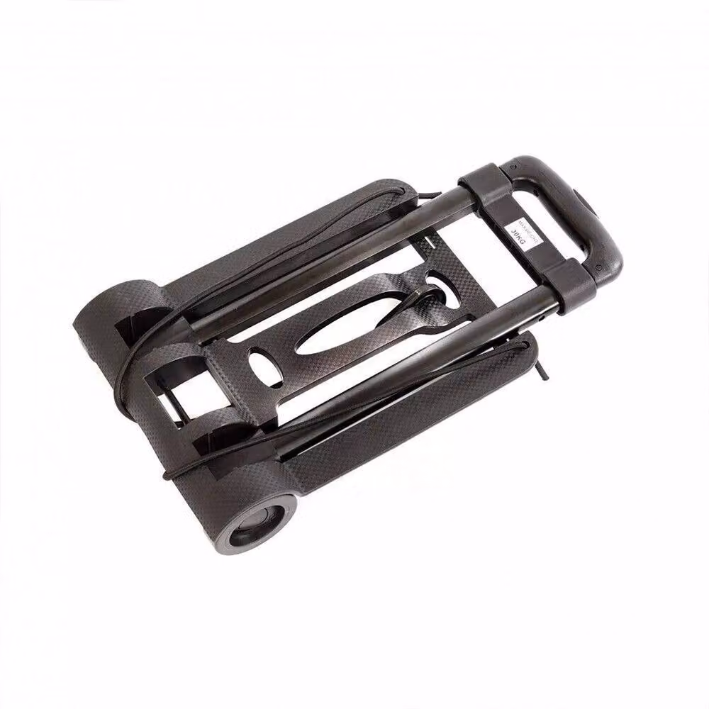 NESTLUNE Collapsible Folding Hand Truck Dolly Portable Steel Trolley in Black, W: 52 cm, H: 100 cm – 4