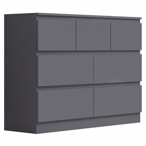 FWStyle Merchant 7 Drawer Chest in Matt Dark Grey, H 81 x W 106 x D 40 cm – 1