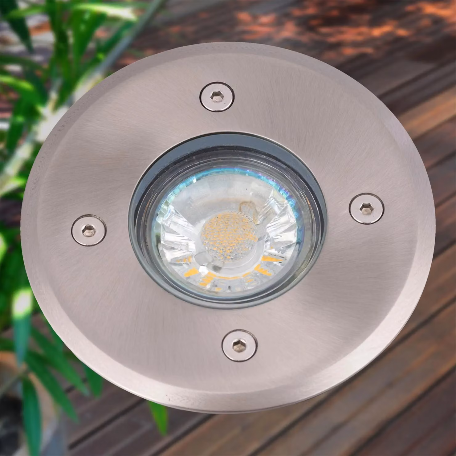 First Choice Lighting Lipa Set of 2 Silver Outdoor Recessed Ground Lights – 4