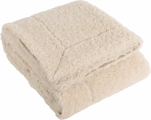 Make it a Home Olann Shearling Fleece Throw in Beige and Yellow