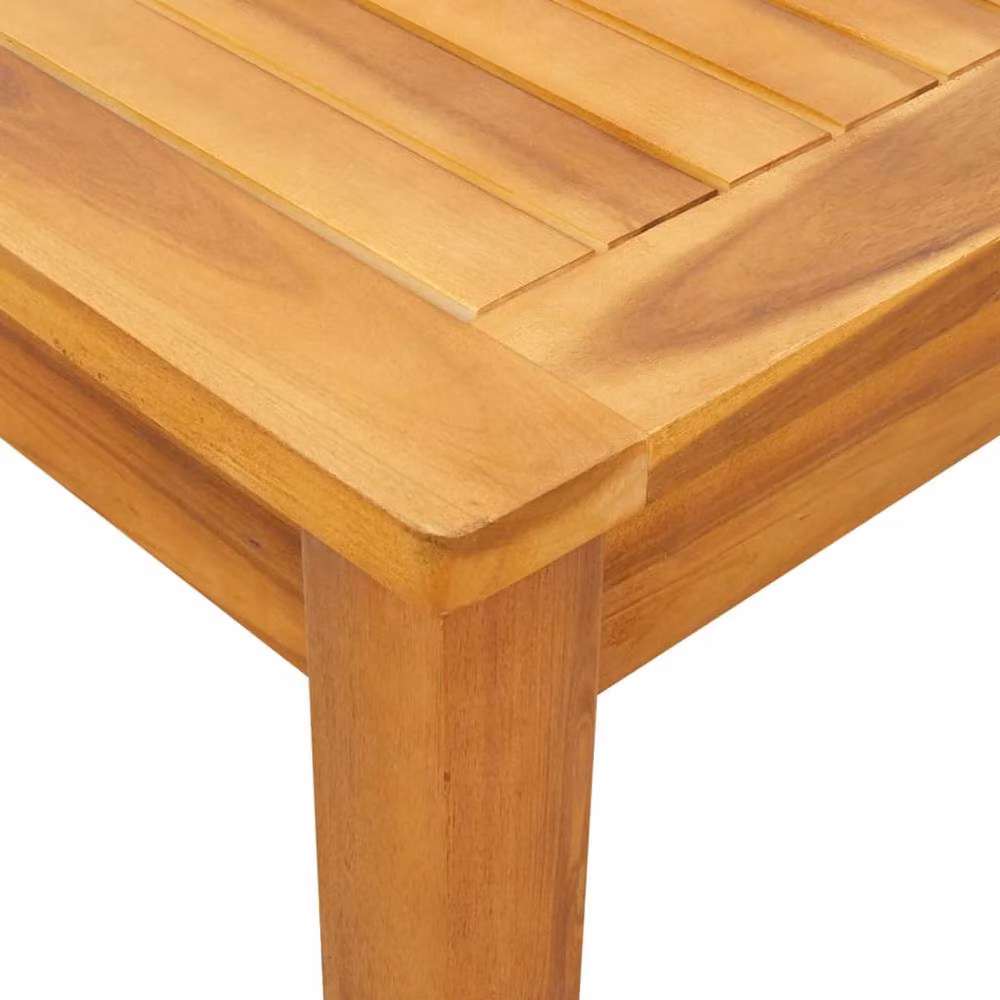 Berkfield Home Garden Rustic Acacia Solid Wood Dining Table in Brown, W/D/H: 110 x 55 x 75 cm – 4
