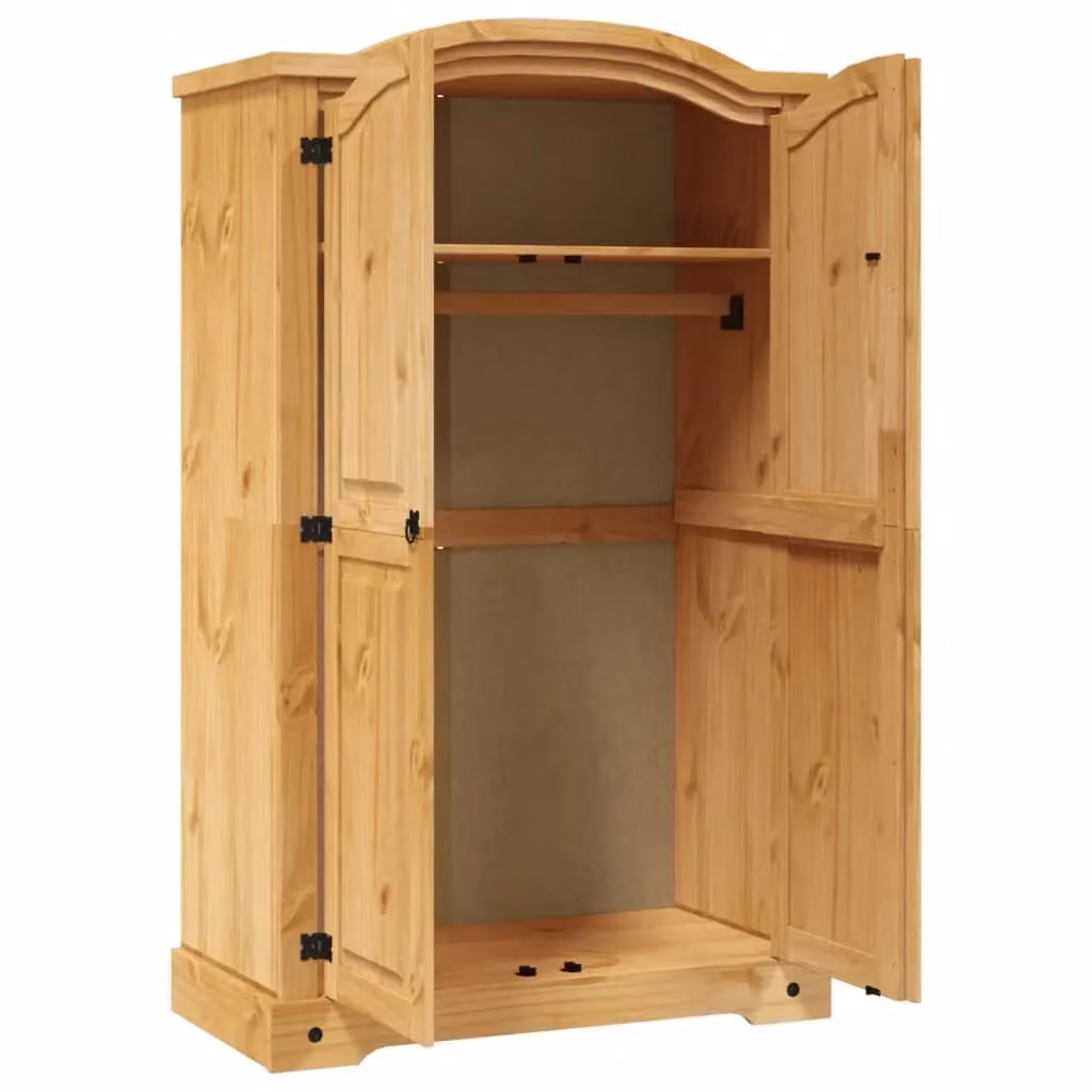 Berkfield Home Corona Range Mexican Pine 2 Door Wardrobe in Brown – 2