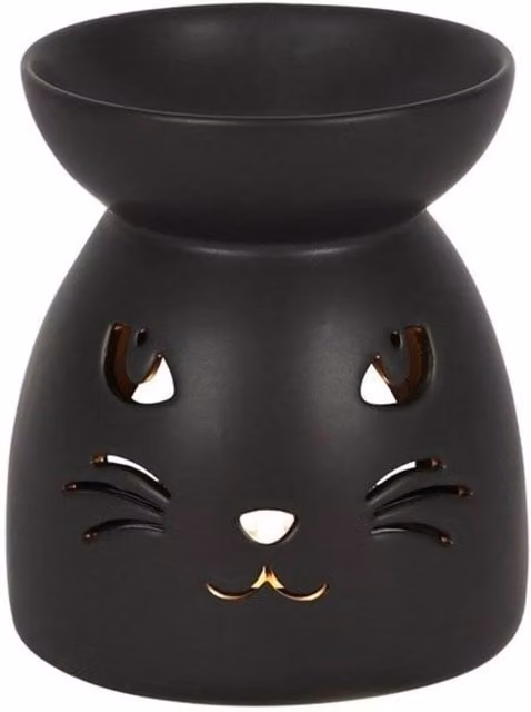 KDMD Black Cat Cut Out Ceramic Wax Melt Oil Burner in Black – 1