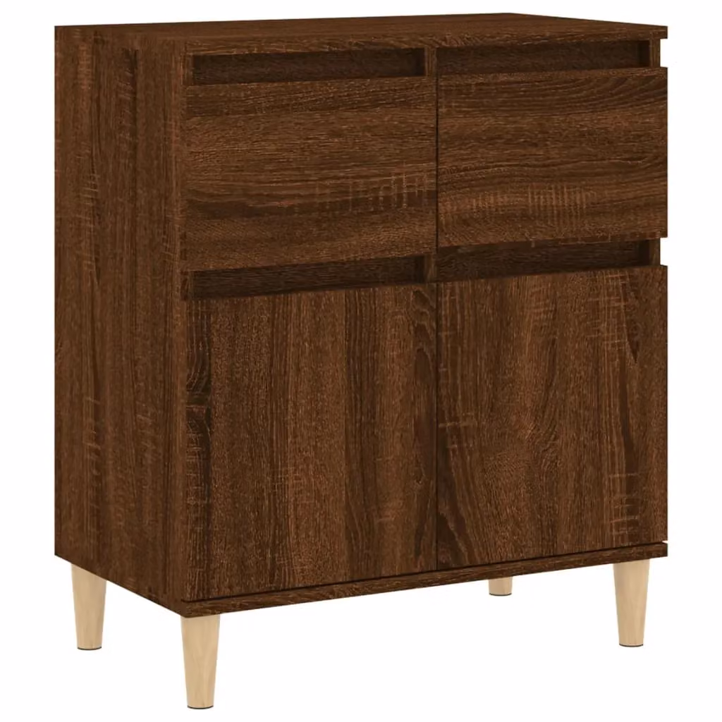 Berkfield Home Brown Oak Mid-Century Sideboard, W/D/H: 60 x 35 x 70 cm – 2