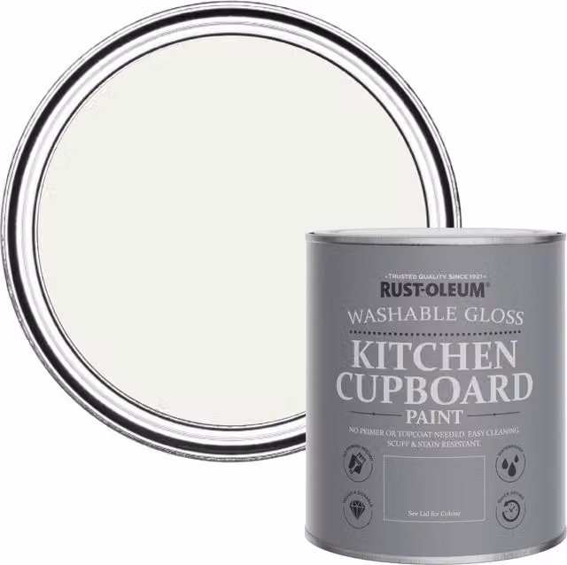 Rust-Oleum Kitchen Cupboard Paint in Gloss Finish, Steamed Milk, 0.75 l