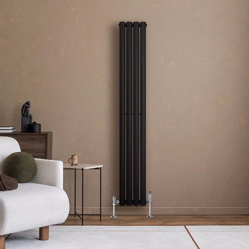 Monstershop Oval Single Column Steel Radiator, Black, H 160 cm x W 24 cm – 4