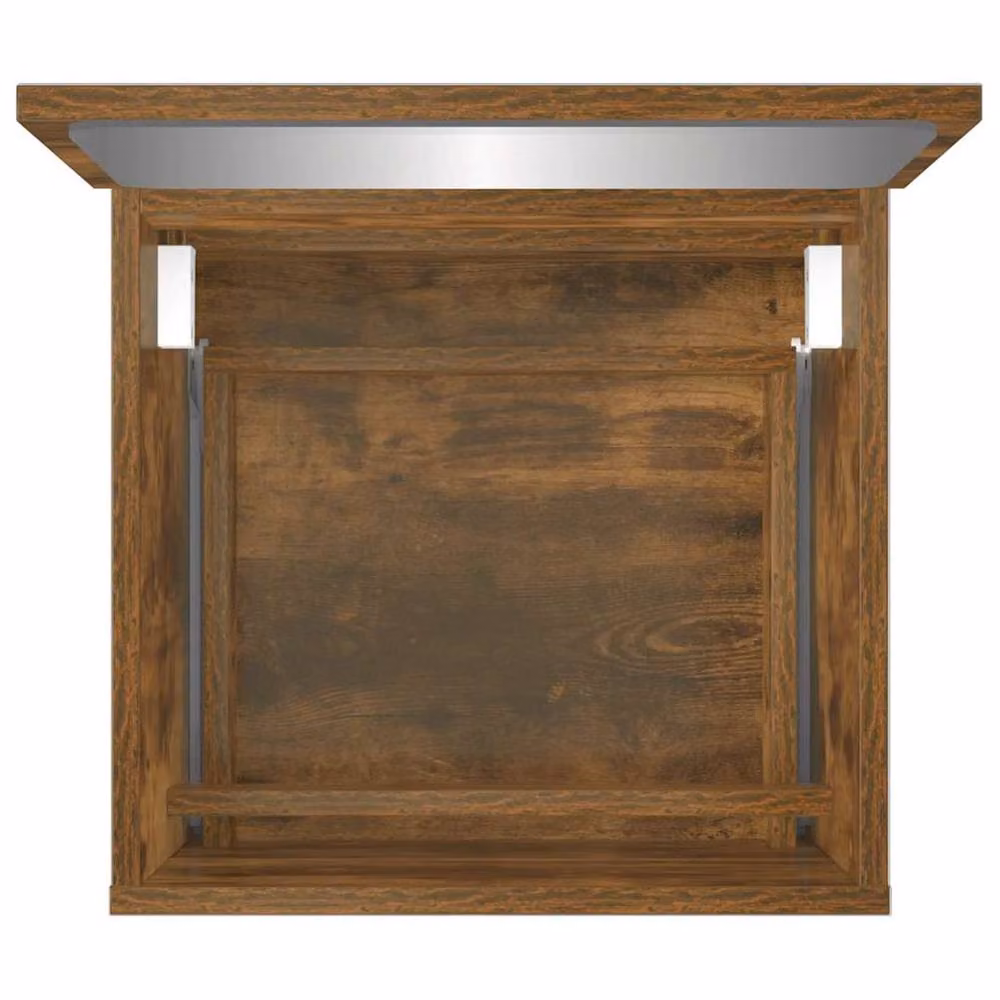 Berkfield Home Modern Wall Mounted Bathroom Cabinet with Mirror in Smoked Oak Brown, W/D/H: 45.0 x 38.5 x 41.0 cm – 3