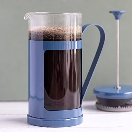La Cafetiere Monaco Stainless Steel and Glass 8 Cup French Press Cafetiere, Blue – 2