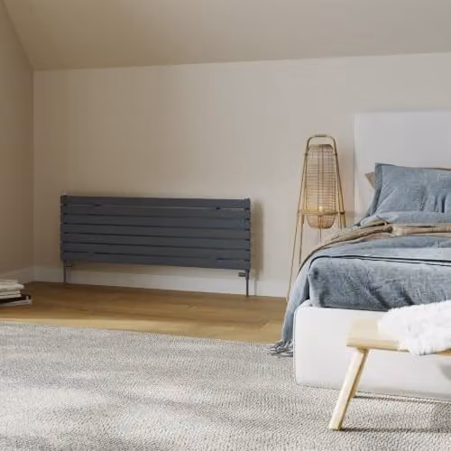 UK Radiators Typhoon Axis Anthracite Horizontal Designer Radiator, W: 140 cm, H: 47.6 cm – 3