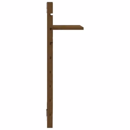 vidaXL Set of 2 Wall-Mounted Bedside Shelves in Brown Solid Pine Wood – 5