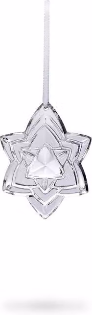 Baccarat Noel Plaquette 2018 Crystal Star Annual Christmas Ornament in Metallic Silver and Clear – 1